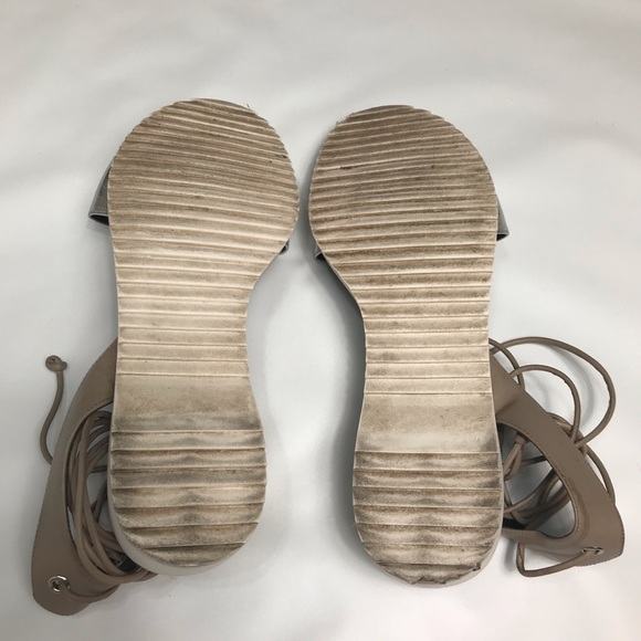 Rebecca Minkoff Silver Leather Lace Up Gladiator Sandals Women’s Size 8 - Picture 6 of 7